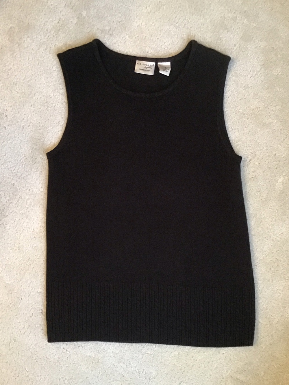 Kim Rogers Signature Cashmalon Sleeveless Sweater, Black, Size Small